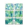 Cinnamon Cork Backed Coasters Set of 6 Tropical Leaves