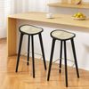 Homfurn 2x Bar Stools – Rattan Seat, Bamboo Frame, Counter Height 67cm, For Kitchen Dining, Black