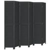 vidaXL Room Divider Privacy Screen Partition 6 Panels Black Paulownia