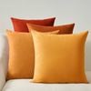 Gioia Casa Velvet Cushion Covers – Ultra Soft Microfibre Velvet with Hidden Zipper – Gradient Yellow, 45cm*45cm (Pack of 4)
