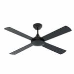 Arlec 130cm Matte Black Boston II 4 Blade Ceiling Fan