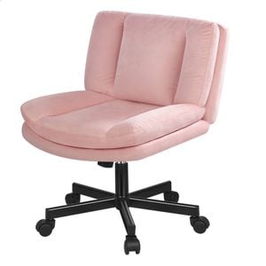 Alfordson Armless Office Chair Velvet Pink