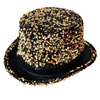 Sequin Top Hat Costume Party Cap Fancy Dress Trilby Fedora One Size Gold/Black