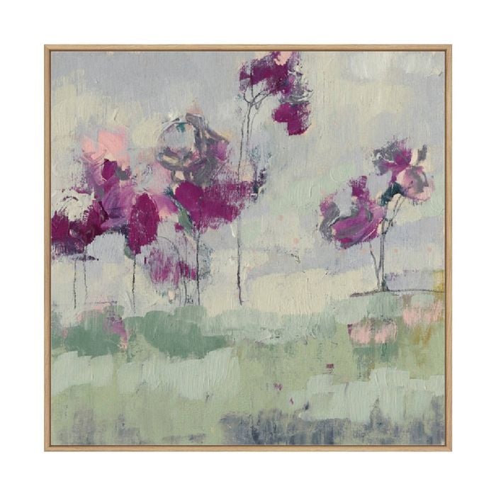 Artey | Fuchsia Treeline I - Framed Canvas - Natural Frame - 50 x 50cm