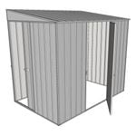 Build-a-Shed 1.5 x 2.3 x 2m Sliding Door Tunnel Shed with Hinged Side Door - Zinc