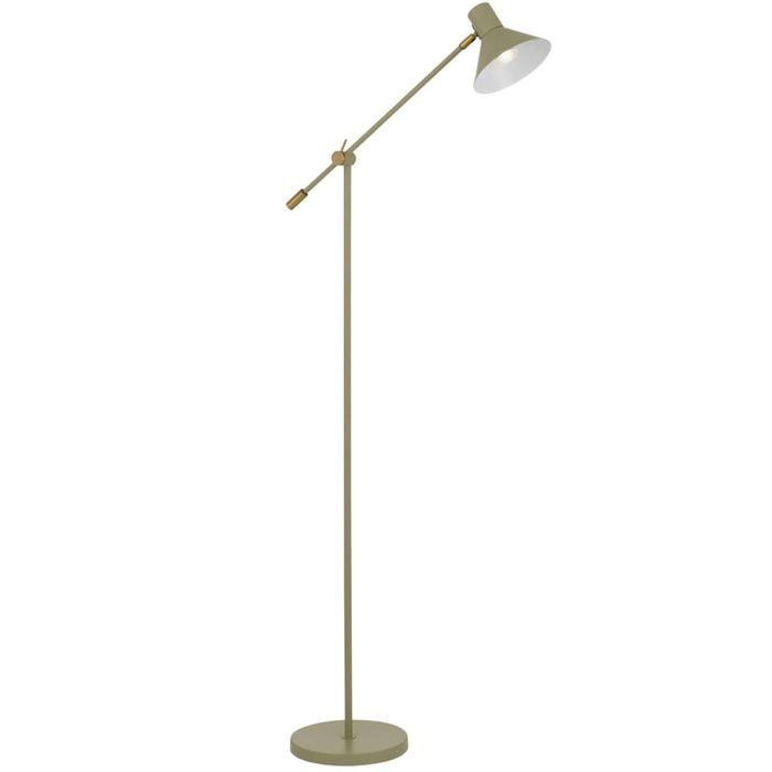 Telbix Olav Modern Standing Floor Lamp Light Metal Green Satin