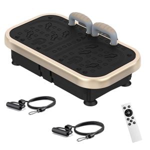Advwin 200 Speed Vibration Plate Exercise Machine with Push-up Handles for Home - 6 Preset Workouts, 150kg Capacity Gold