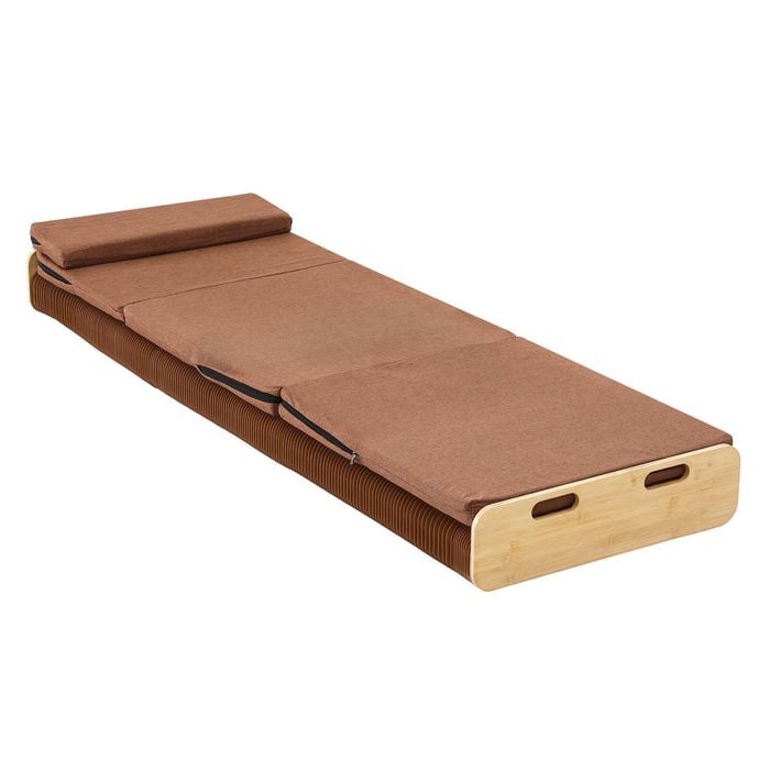 Artiss Folding Kraft Paper Bed Frame With Mattress And Pillow 300kg Capacity 200x60cm