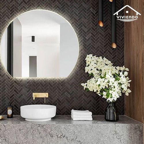 Viviendo 60 x 70 cm LED Wall Mirror Anti-fog Vanity Bathroom Mirrors ...