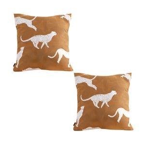 SOGA 2X 50cm Throw Pillows – Brown and White Cheetah Animal