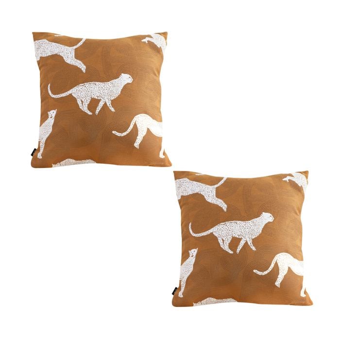SOGA 2X 50cm Throw Pillows – Brown and White Cheetah Animal