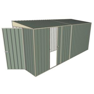 Build-a-Shed 1.5 x 4.5 x 2m Single Sliding Side Door Skillion Shed - Green