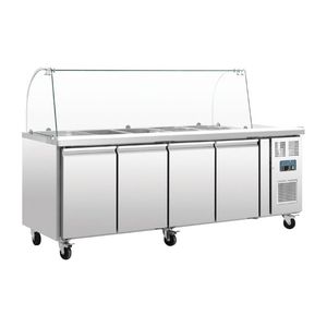 Polar U-series Four Door Refrigerated Gastronorm Saladette Counter - Ct395-a
