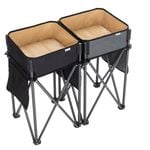 Costway Set of 2 Folding Picnic Tables Outdoor Camping Storage Organizer