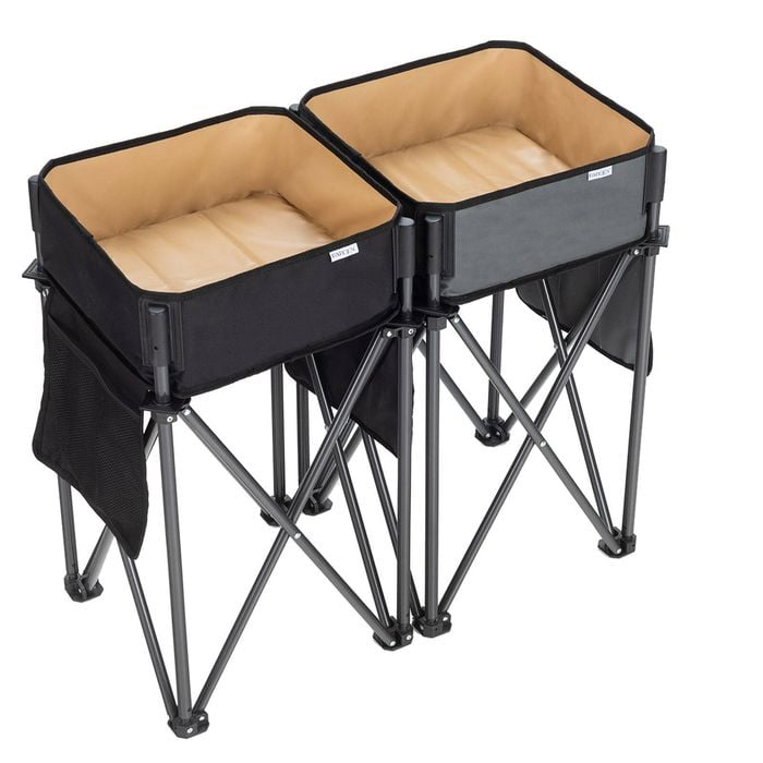 Costway Set of 2 Folding Picnic Tables Outdoor Camping Storage Organizer