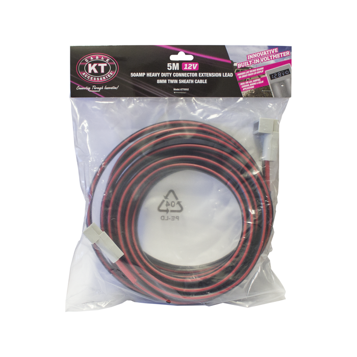 KT Solar 5M Extension Lead HD Connector 50A with Voltmeter to HD Connector 50A KT70552 Bunnings Australia