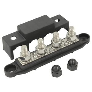 Switch Boss Positive/Negative 4 Gang M8 250A Bus Bar with Bolt-On Cover for 12v/24v Systems