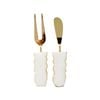 2pc Maine & Crawford Wonda 15x3cm Marble Cheese Knives W/ Gold Foil