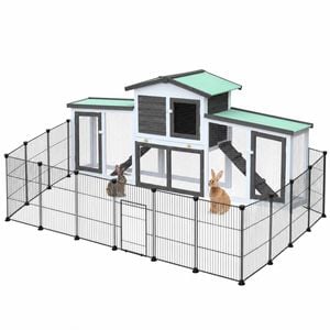 Advwin Rabbit Hutch Bunny Cage + 20 Panel Pet Playpen Pet Fence Enclosure