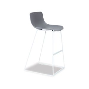 Umbria Stool - White - Grey Shell - 66cm Kitchen Bench Height