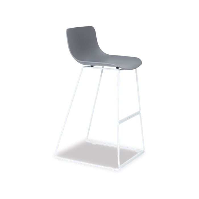 Umbria Stool - White - Grey Shell - 66cm Kitchen Bench Height