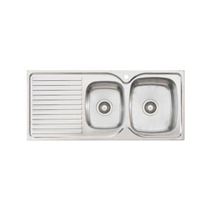 Oliveri Stainless Steel Regency 1 And 3/4 RH Bowl Topmount Sink With Drainer