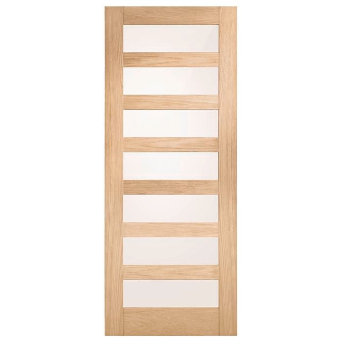 Corinthian 2040 x 920 x 35mm Internal Door White Oak Moda Translucent Glass AMODG15 - 920mm