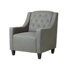 Canberra Grey Fabric ArmChair & FootStool Set