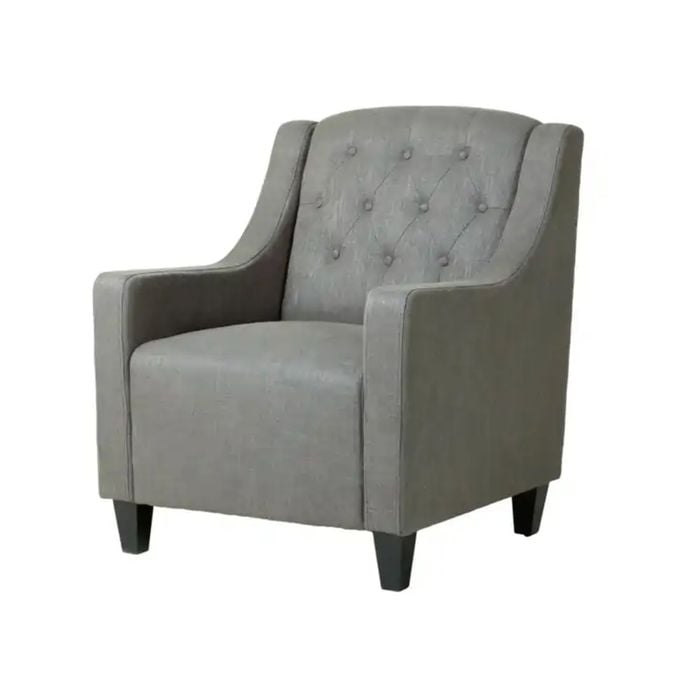 Canberra Grey Fabric ArmChair & FootStool Set