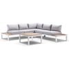 Nova Package A In White Aluminium Outdoor Modular Corner Lounge - White with Olefin Grey