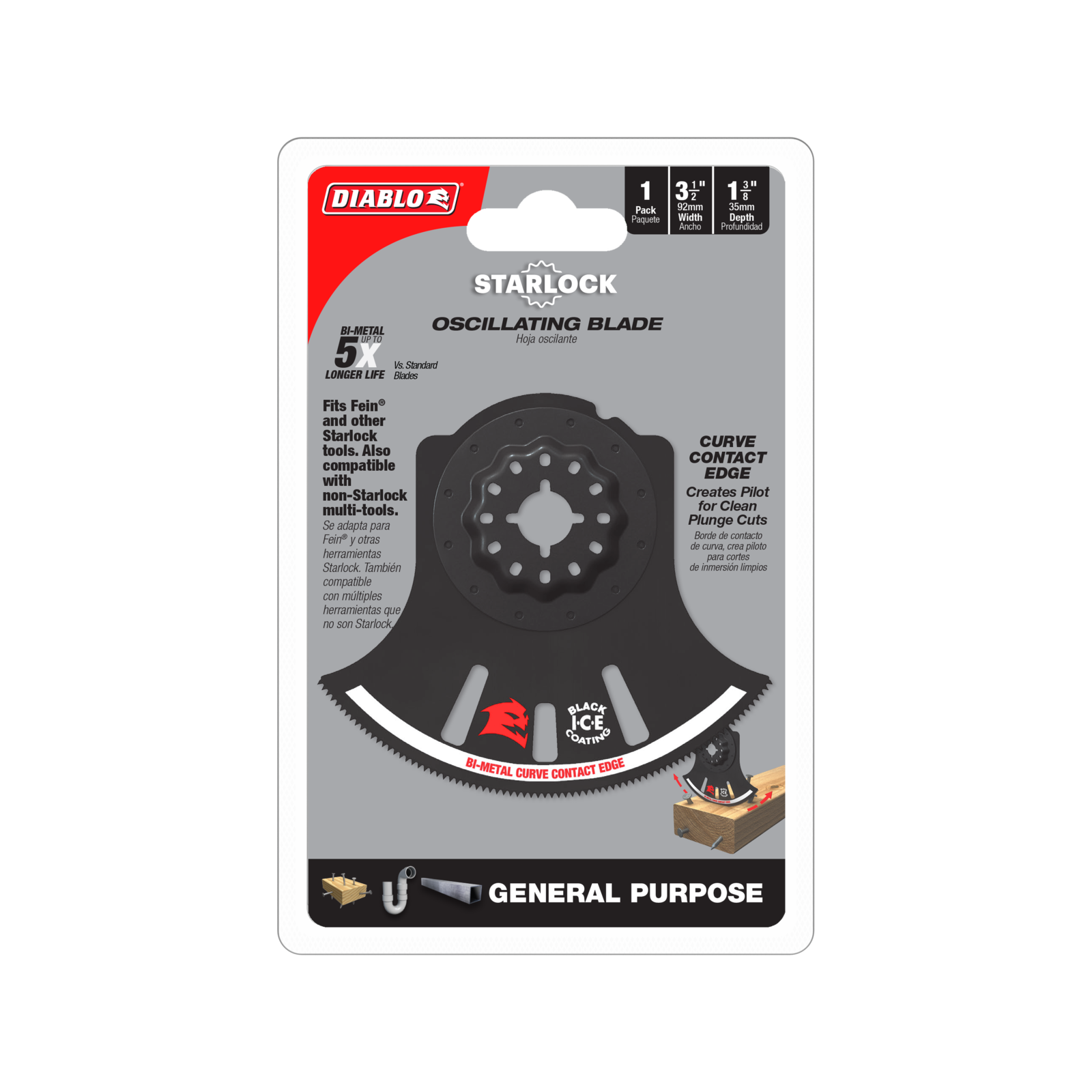 Diablo 92mm Starlock Bi Metal Multi Tool Blade for General Purpose Cuts 2608F02275 Bunnings Australia
