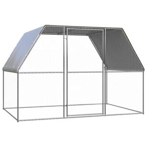 vidaXL Outdoor Chicken Cage 3x2x2 m Galvanised Steel Animal Hen House Coop Run