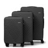 Milano Atlantis 3 Piece Luggage Set Tsa Lock Hard Case Black 3 Piece