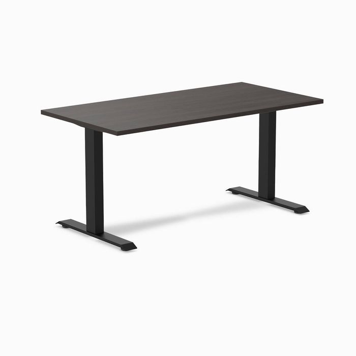 Desky Fixed Height Melamine Office Desk Matte Black Frame 150cm