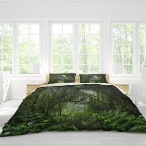 3D Green Forest Quilt Cover Set Bedding Set Pillowcases 252