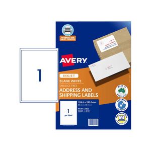 Avery Label for Inkjet Printer 50pcs (1 per Sheet)