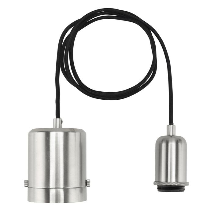 Brilliant Chrome Maggie Plug-In DIY Shade Holding Suspension Pendant