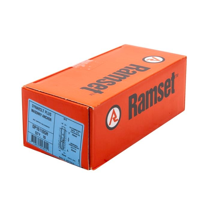 Ramset 16 x 110mm Galvanised DynaBolt Plus Hex Nut Masonry Anchor - 10 Pack