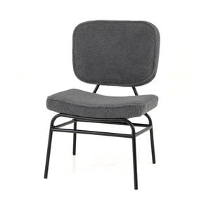 Costway Upholstered Chair Metal Structure Chair Reading Lounge Chair Grey