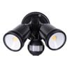 Brilliant Black Raptor III Twin Security Light with Sensor