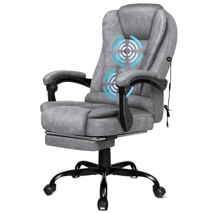 ALFORDSON Office Chair Massage Vintage Grey - Bunnings Australia