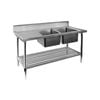 DSB7-2400R/A Double Right Sink Bench with Pot Undershelf