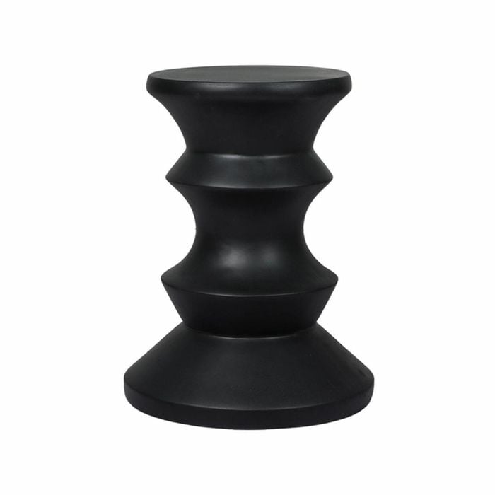 Levede Side Table Geometric Chess Shape Magnesia Stool Stone Style Top 31cm
