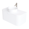 CIBO 900mm White Ripple Luxe Vanity With Solid Surface Top & White Basin