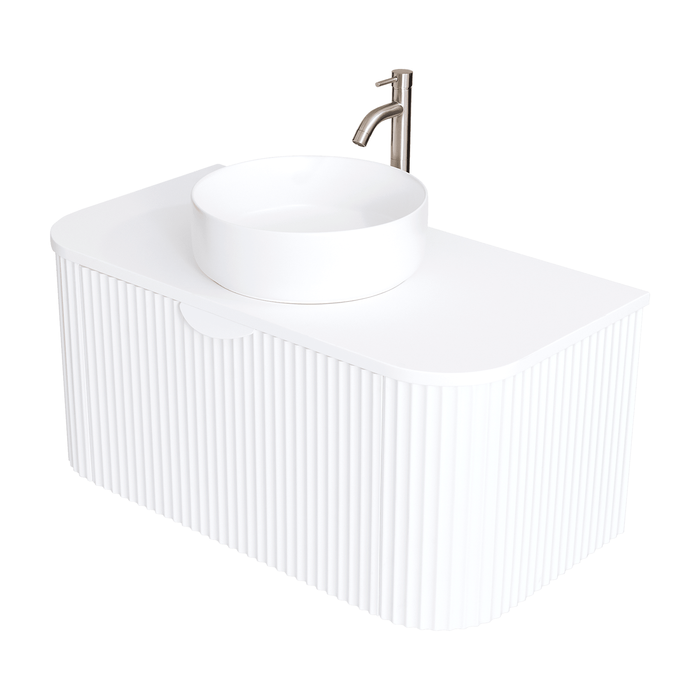 CIBO 900mm White Ripple Luxe Vanity With Solid Surface Top & White Basin