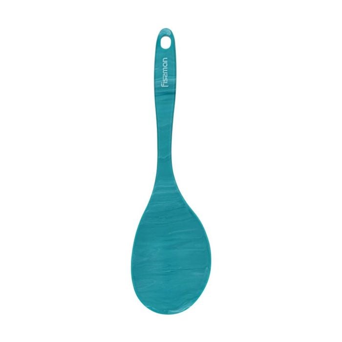 Fissman Serving Spoon Heat Resistant Ergonomic Silicone Green 30cm