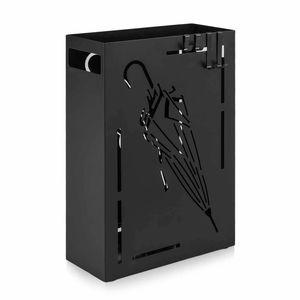 Costway Metal Umbrella Stand Holder Rack Cutout Drip Tray Hook