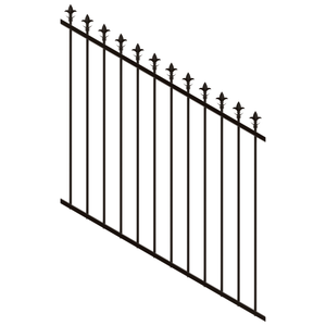 ProtectorAl 0350-1200W x 1200H Satin Black Spear Top Pool Fence Panel Raked 16-30º - Black