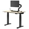 Desky Dual Mini Sit To Stand Jarrah Legno Desk 1000x600mm Matte Black Frame