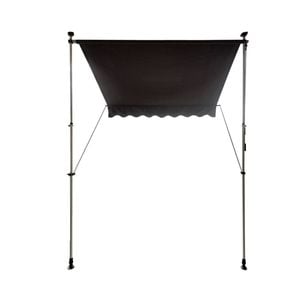 Windoware 2m x 1.8-2.9m Charcoal Renter Friendly Portable Awning
